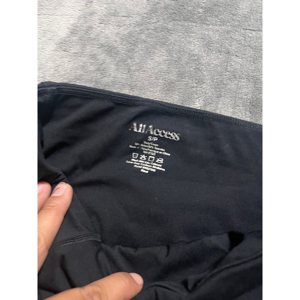 All Access Women Black High Waisted 7/8 Leggings Pocket BR527040 Small - Picture 2 of 4